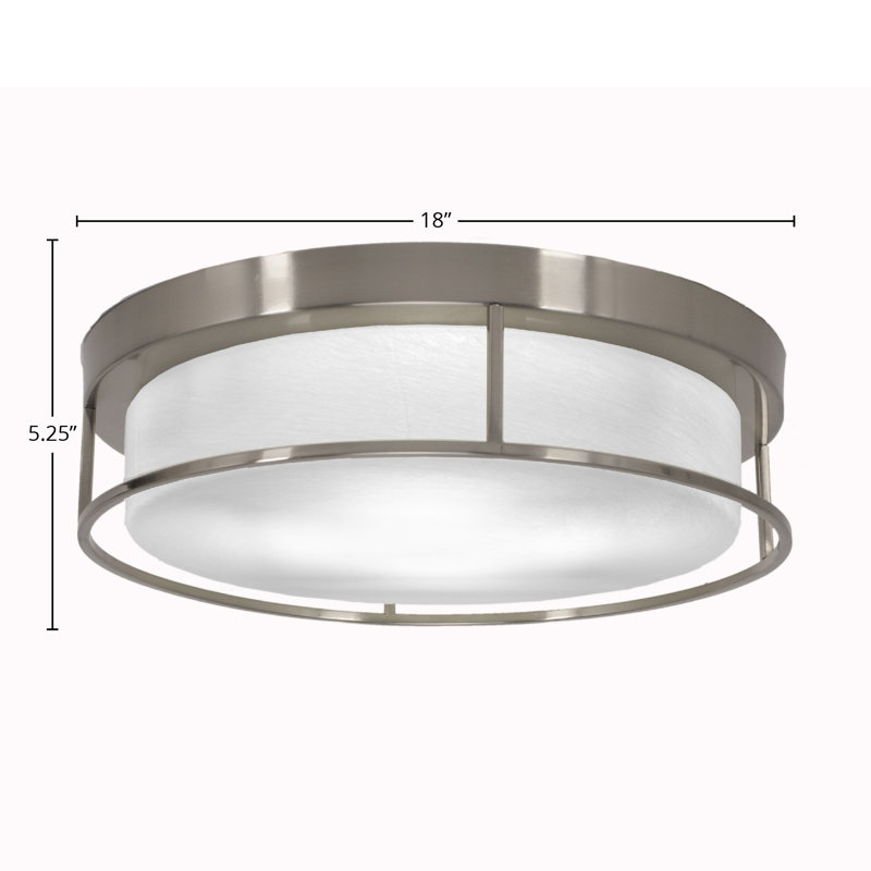Plafonnier encastré, avec verre, Coloré, Nickel brossé, H 5,25 po x l 5,25 po x P 18 po
