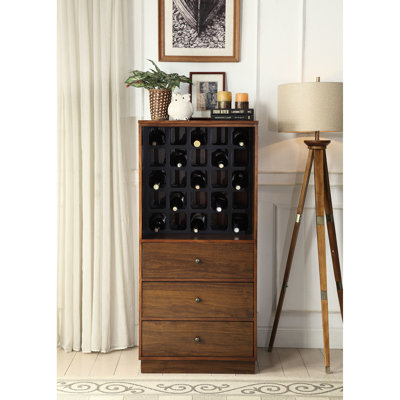 Armoire à vin en noyer avec 3 tiroirs