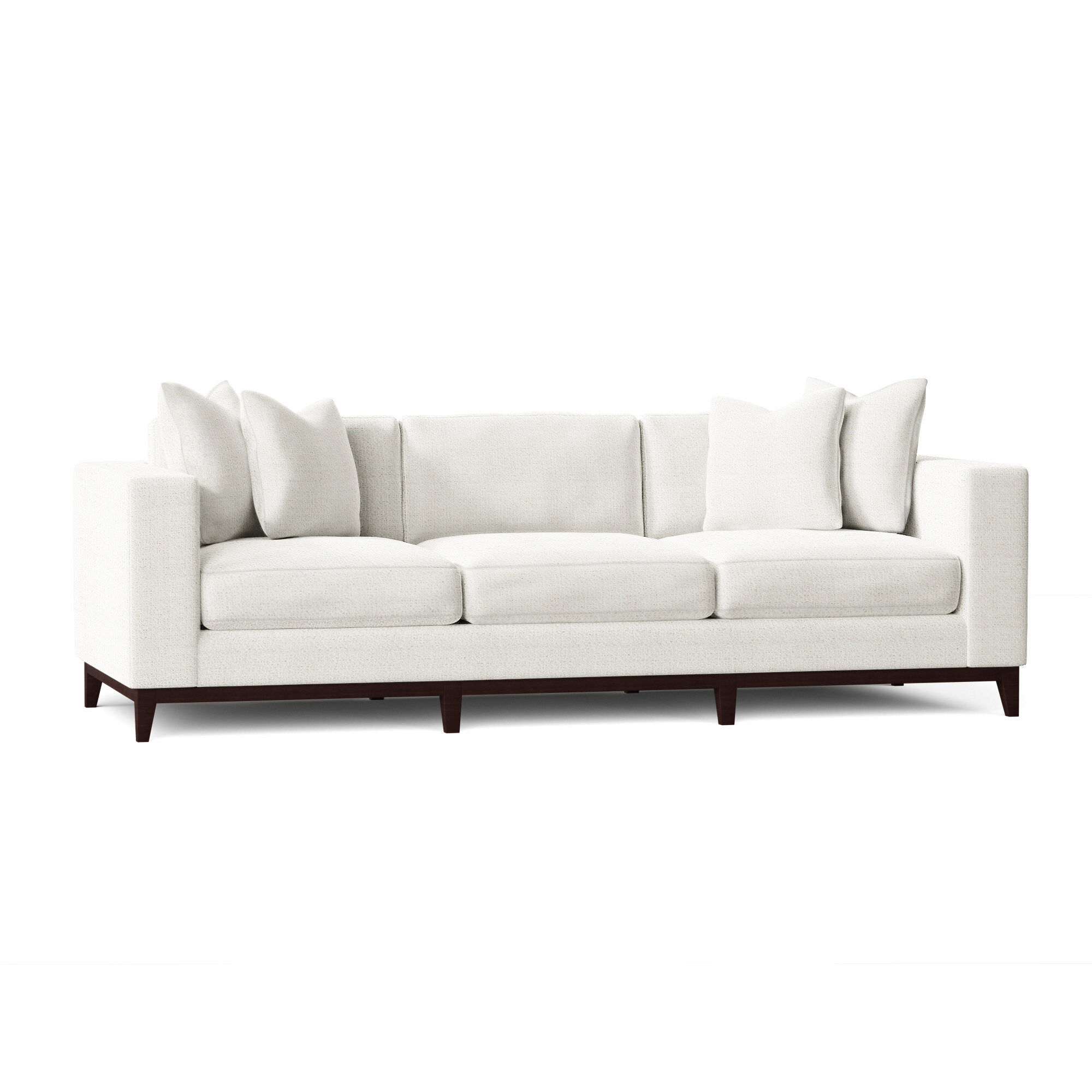 Noel 100" Square Arm Sofa, Mocha, White/Cream/Grey Boucle 1125-021