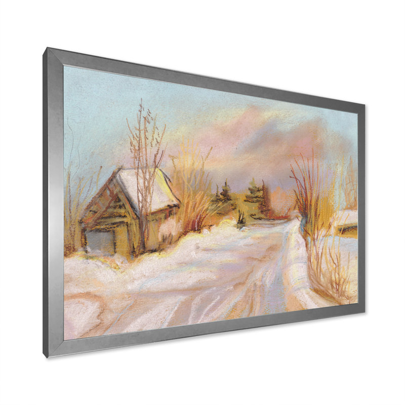 Cold Winter Winter Day - reproduction sur toile, H 12 po x l 20 po x P 1 po, Cadre photo argenté