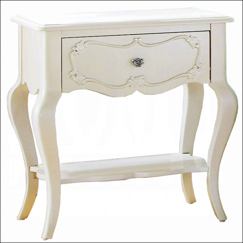 Table de chevet formelle avec perle et plateau Traditional