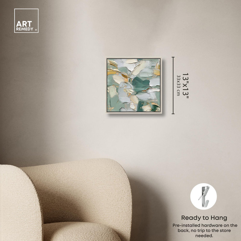 Toile abstraite Art Remedy, H 12 po x l 12 po, Cadre argenté