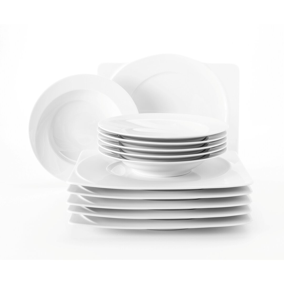 Paso 12 Piece Dinnerware Set white