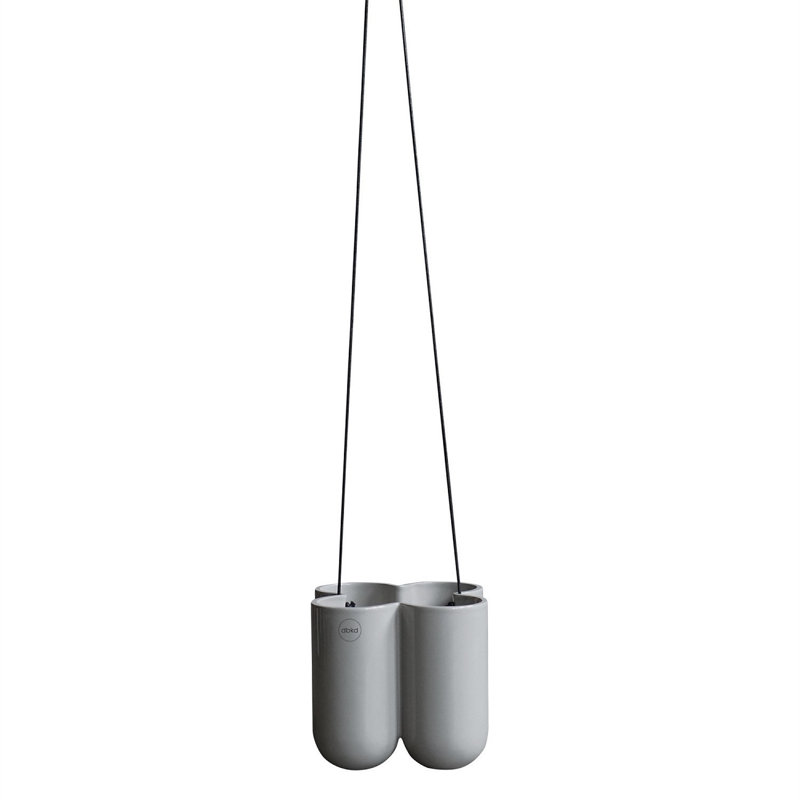  Ceramic Pot Planter, Gray, 7.09" H x 6.3" W x 6.3" D