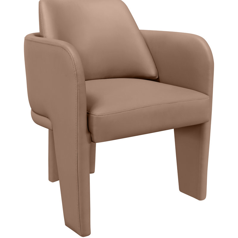 Chaise rembourrée en cuir Vanda Vanda, Cuir brun clair végétalien