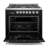 Cosmo 36 In. Nebula Collection 3.8 Cu. Ft. Gas Range, 5 Burners, Rapid Convection Oven, Cast Iron Grates In Matte Black