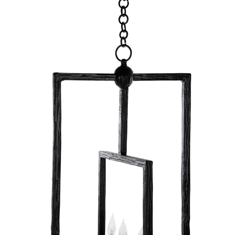 Roderick 5 - Light Geometric Chandelier with Matte Black