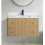 Meuble-lavabo flottant simple 36 po avec plateau en quartz La Jolla