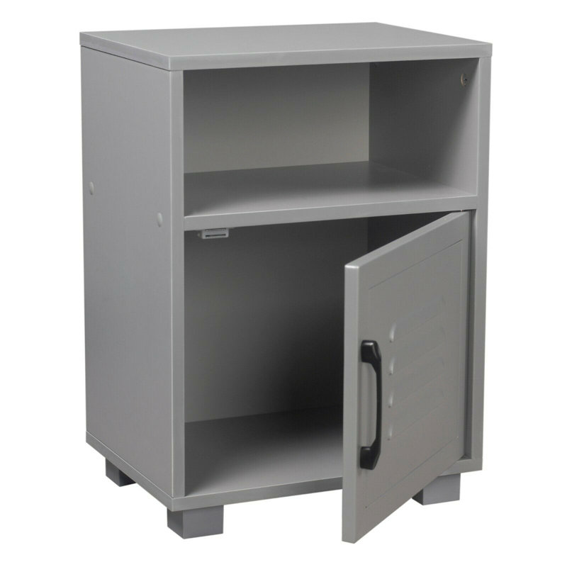 Traub 38.5cm W Manufactured Wood Bedside Table, Grey