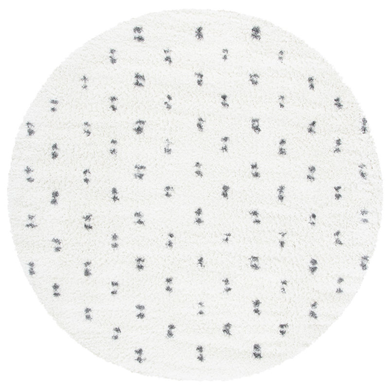 Berber Shag Performance Geometric Rug, Round 6'7"