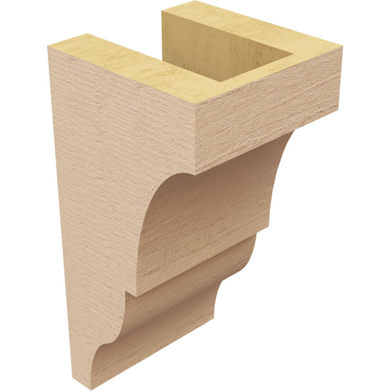 Bois de cèdre brut Asheboro, grain de bois TimberThane Corbel, apprêté brun clair, H 8 po x l 4 po x P 4 po