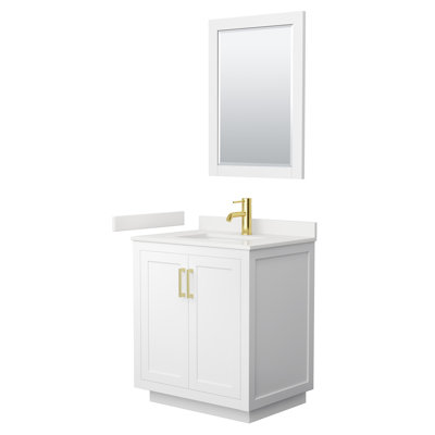 Miranda 30" Freestanding Single Bathroom Vanity with Quartz Top with 24" Mirror