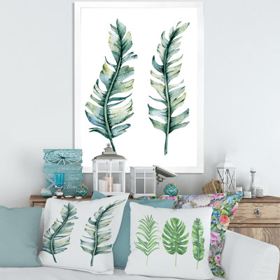 Duo de feuilles tropicales - reproduction d'art sur toile