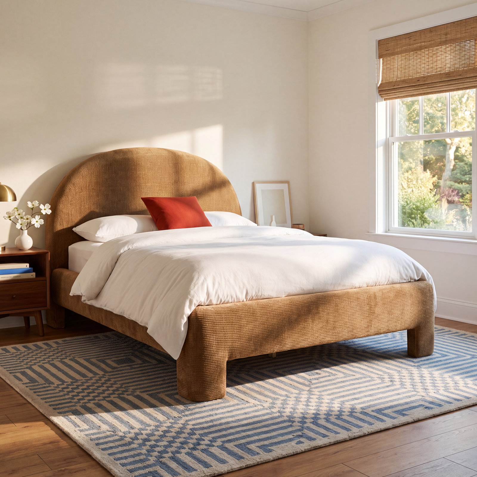 Mila Platform Bed, Brown, King