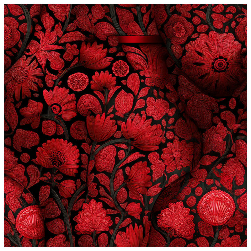 Coussin Red Flowers, 26 x 26 inches