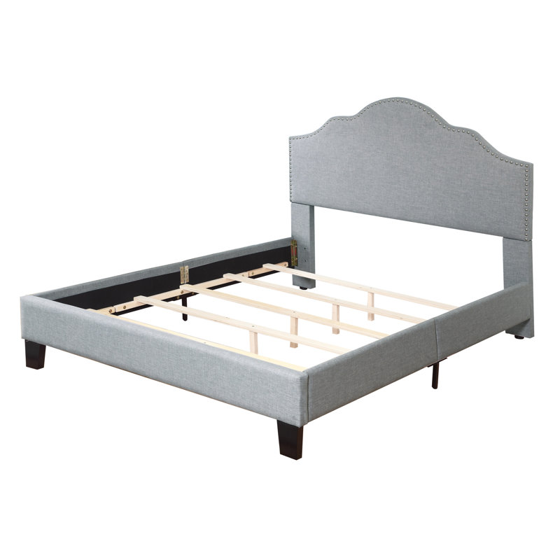Adelhard Upholstered Standard Bed, California King, Light Gray