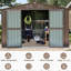 Remise de jardin 10 pi x 8 pi - Métal, ventilation à double porte verrouillable et imperméable pour preuve d'extérieur en métal brun, rangement