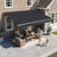 Auvent de fenêtre de patio rétractable avec structure en aluminium, polyester-122994402-122994403