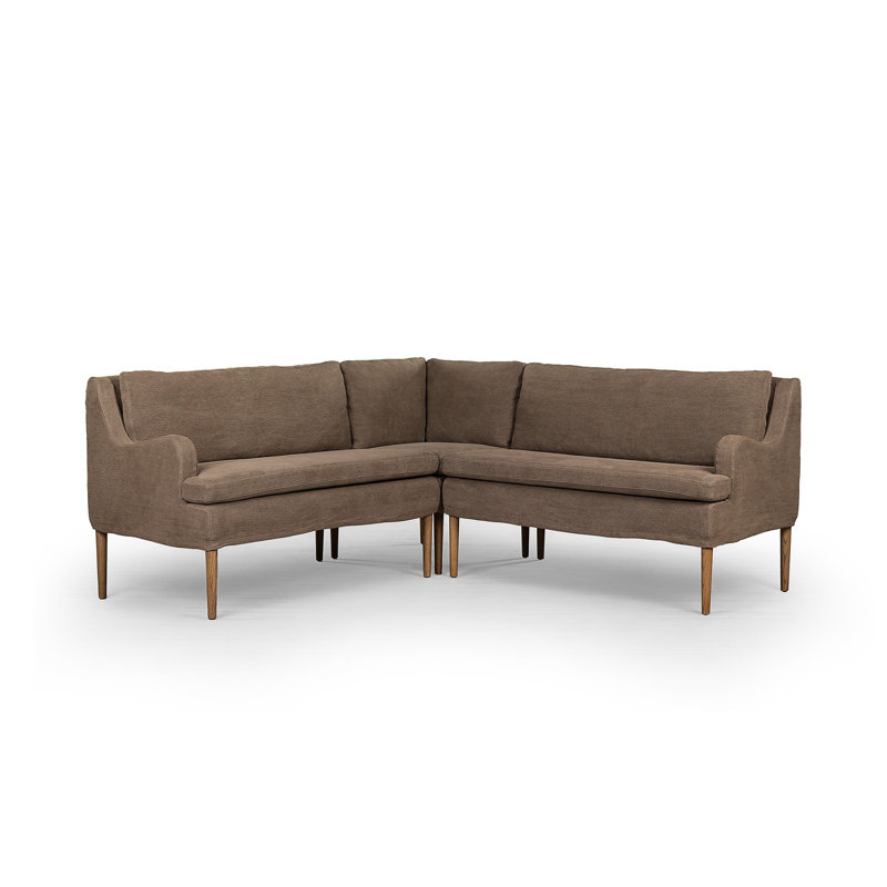 Aurelia Modular 3-Piece Slipcover Sectional, Symmetrical, 34.5" H x 76" W x 76" D, Broadway Coffee Linen