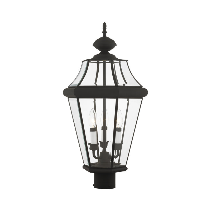 Tête de lanterne câblée à 1 lumière de 25 po H Creason, Noir