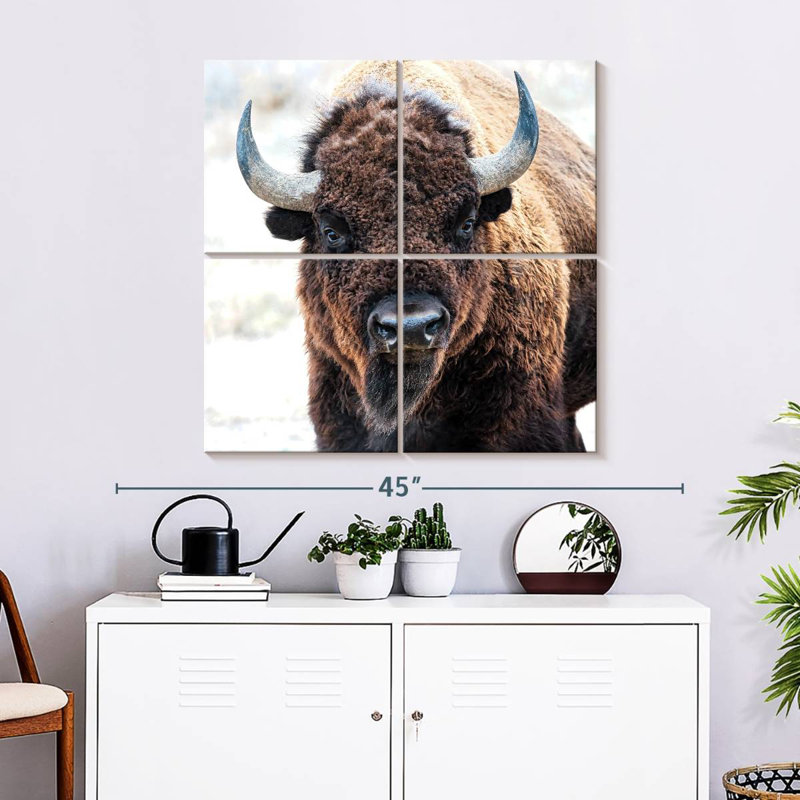 Bison d'Amérique - un trésor national, H 32 po x l 32 po