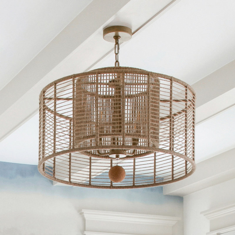 4 - Light Pendant, Beige, Burnished Silver