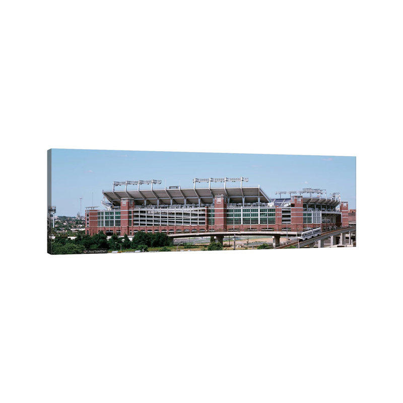 Cable Car Passing By A Stadium, M&T Bank Stadium, Baltimore, Maryland, USA by Panoramic Images - Wrapped Canvas Panoramic Gallery-Wrapped Canvas Giclée