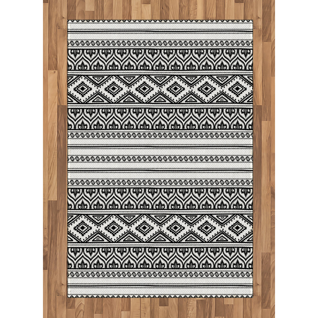 Denver Flatweave Charcoal/Grey/White Rug