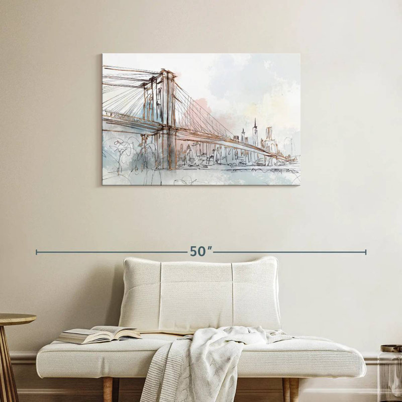 Blush Brooklyn Bridge, H 24 po x l 36 po