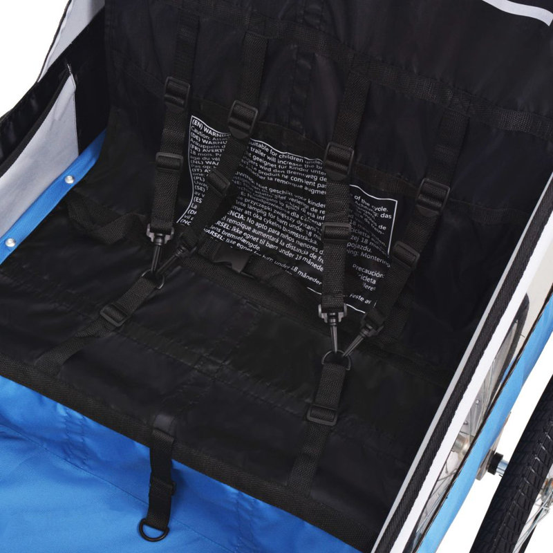 Bike Trailer 30 kg, Grey/Blue