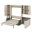 Grand lit escamotable avec bureau, tablettes et tiroirs, lit escamotable avec canapé, USB et 2 coussins, cadre de lit escamotable en bois-1401625777