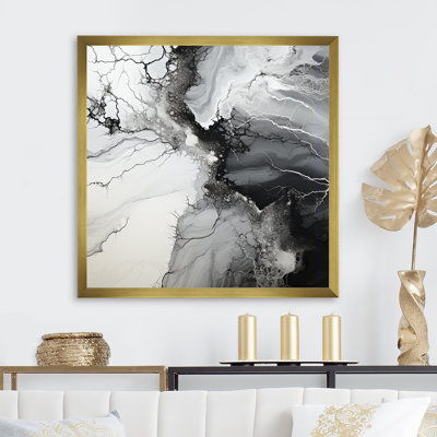«Black Ink and Ink», impression sur toile abstraite