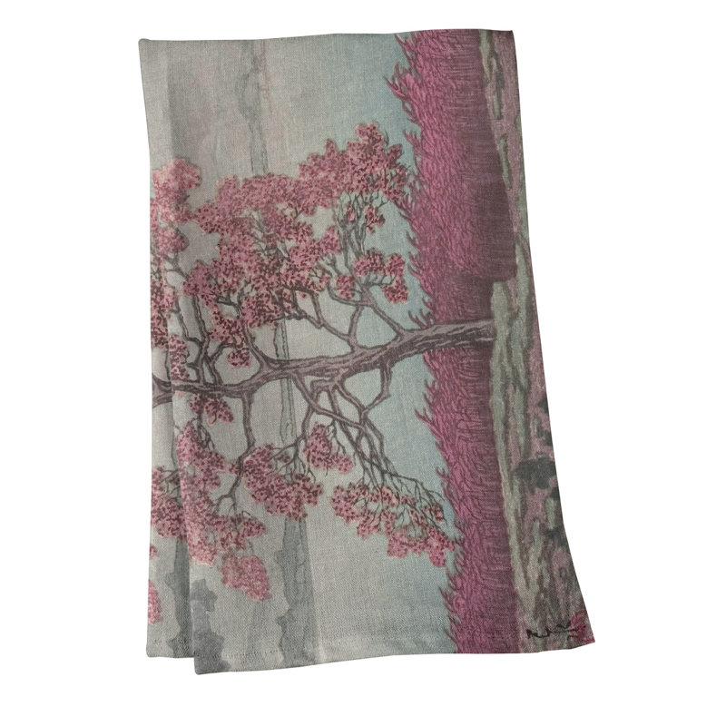 Serviette de thé sur le shore, Sergé de coton, Rose