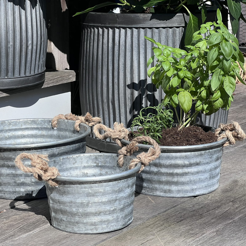 Sorensen 3 Piece Galvanized Planters