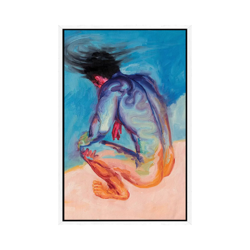 On The Shore by Oleksandr Balbyshev - Painting on Canvas, 101.6 cm H x 66.04 cm W, White Framed
