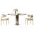 3-Piece Dining Table Set, Small Round Dining Table With 2 Chairs