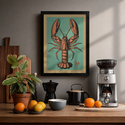 Lobster Study Vintage - Framed Print
