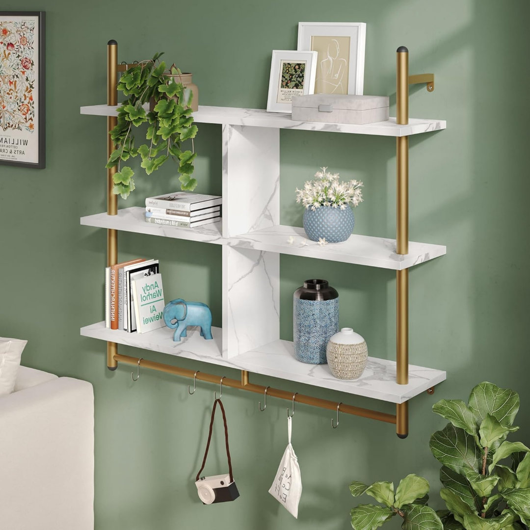 105.5cm W Metal Wall Mounted Shelving Unit