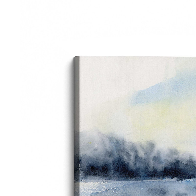 Imprimé brume d'hiver sur le lac, H 12 po x l 18 po x P 1,25 po, Toile tendue