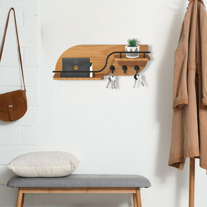 Key Holder for Wall, Brown