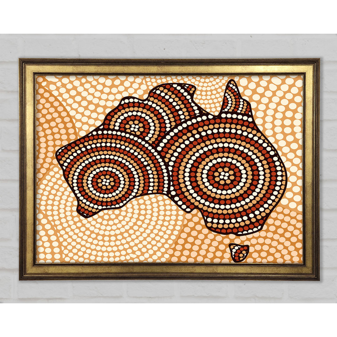 Aborigine-Karte gerahmt Wandkunst