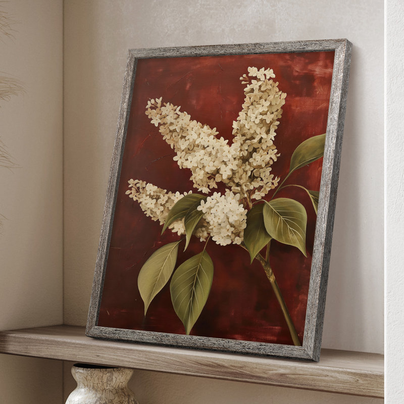 Reproduction encadrée FLORAL Series CCII - bois massif, H 15 po x l 12 po