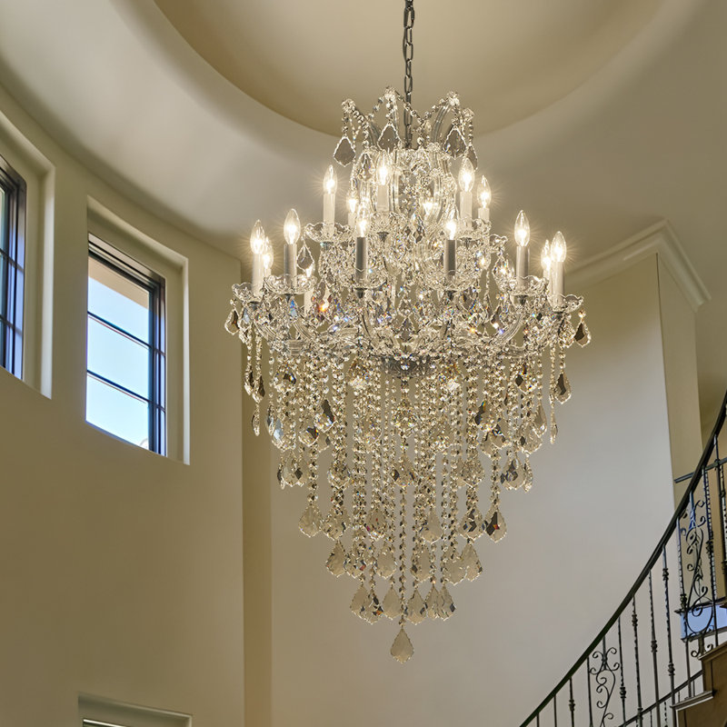 Dimmable Modern Crystal Chandeliers Silver Lighting