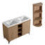 Meuble-lavabo autoportant 48 po avec double lavabo et support de rangement, portes à fermeture douce, armoire de rangement 00612IMO-07148IMOX (KD-Packing)