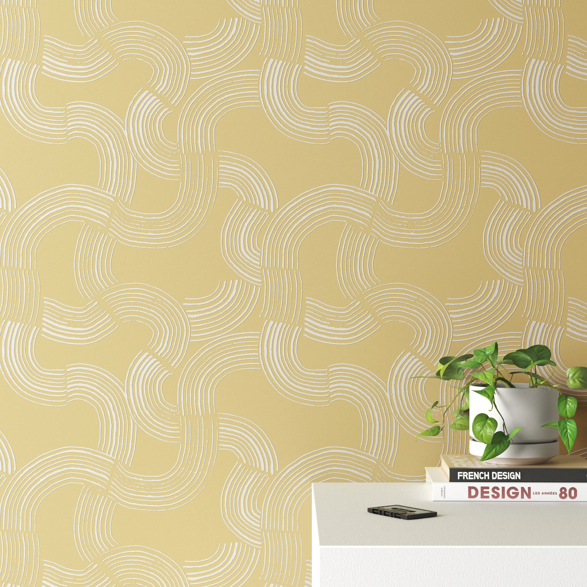 Diamond Mid-Century Peel & Stick Abstract Wallpaper, Cobalt