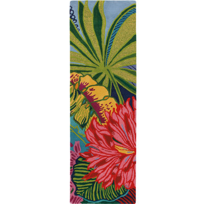 Captiva Handmade Tufted Wool Green/Red/Blue Area Rug