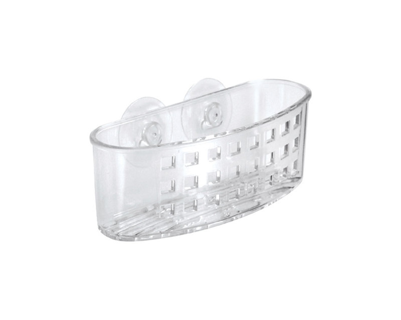 Porte-éponge et grattoir iDesign 38900, 6,35 cm L, 16,51 cm l, 6,35 cm H, plastique transparent