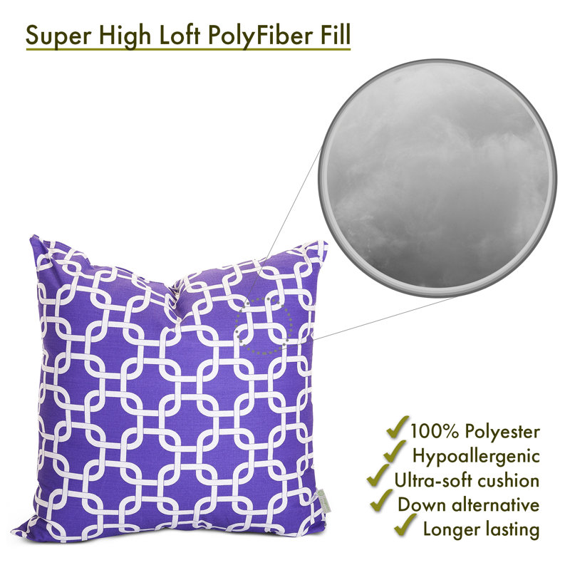 Links Geometric Cotton Reversible Throw Pillow, 20" x 20", Purple