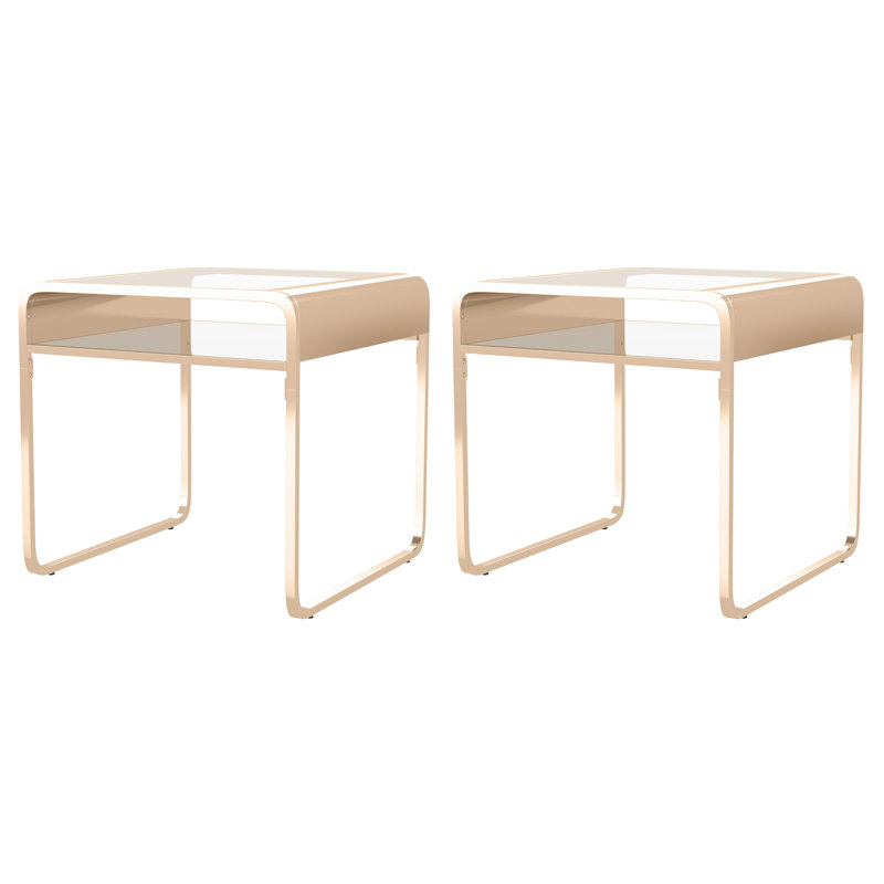 Camareon 38" Height Chrome End Tables, Gold