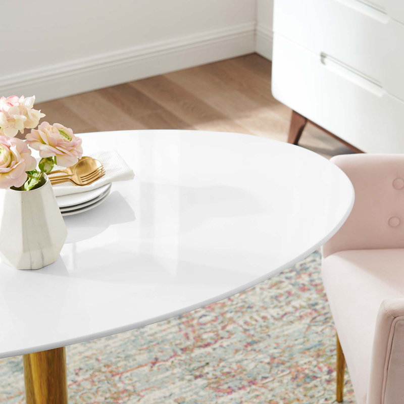 Table de salle à manger Modway Verne, Blanc, L 27,5 po x L 48 po